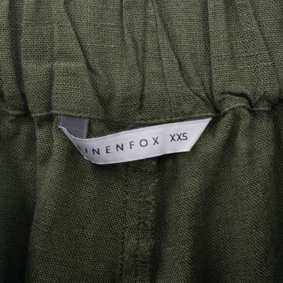 LINENFOX Nova Linen Trouser Womens XXS Olive Green Tapered Pull On Casual Beach - Picture 13 of 13